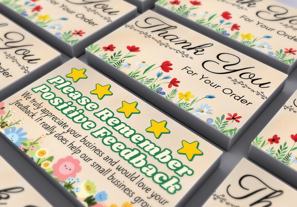 thank you for your order cards with flowers