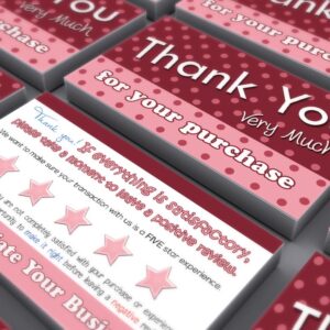 pink thank you cards for sellers